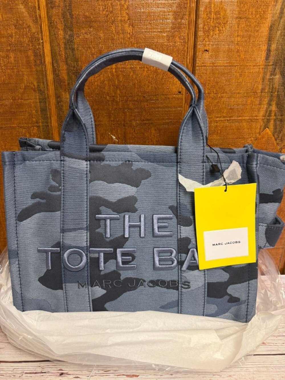 Marc Jacobs The Camo Jacquard Medium Tote Bag - Blue Multi - Picture 8 of 9